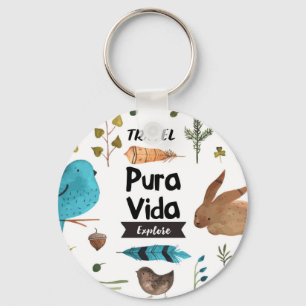 Travel and explore watercolour keychain
