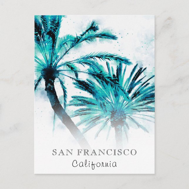 *~* Travel AP25 Personalize Exptoc Abstract Palm  Postcard (Front)