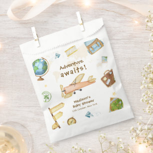 Travel Around The World Airplane Baby Shower  Favour Bag