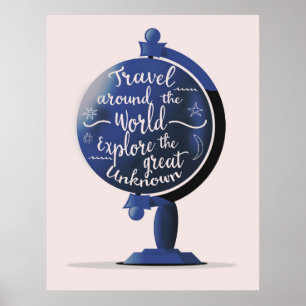 Travel Around the World Explore the Great Unknown Poster
