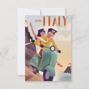 Travel Art Explore Italy RSVP Card