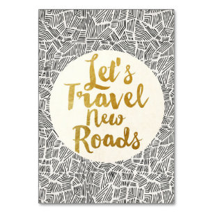 Travel Art Lets Travel New Roads Table Number