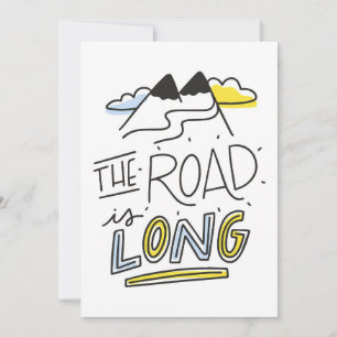 Travel Art The Road Is Long Holiday Card