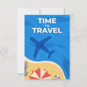 Travel Art Time To Travels RSVP Card