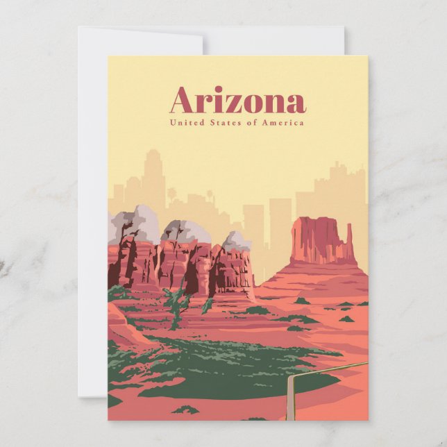 Travel Art Travel To Arizona Holiday Card (Front)