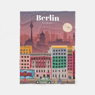 Travel Art Travel To Berlin Germany Fleece Blanket