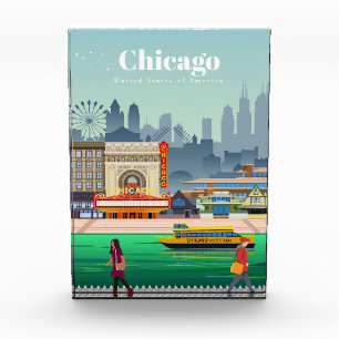 Travel Art Travel To Chicago Photo Block