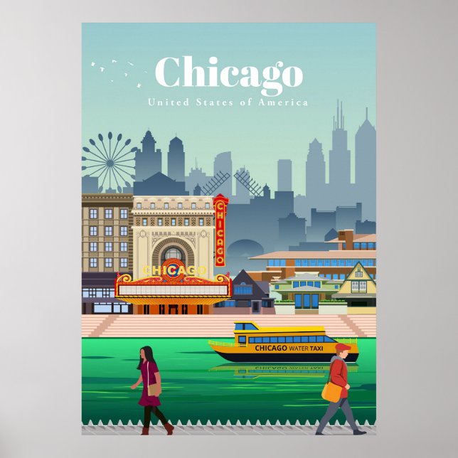 Travel Art Travel To Chicago Poster (Front)
