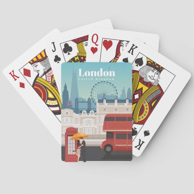 Travel Art Travel To London England Playing Cards (Back)