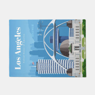 Travel Art Travel to Los Angeles Doormat