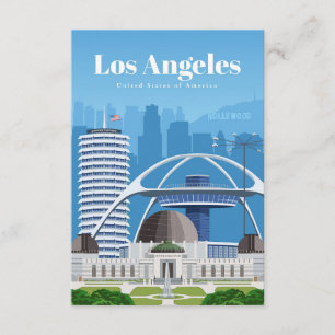 Travel Art Travel to Los Angeles Enclosure Card