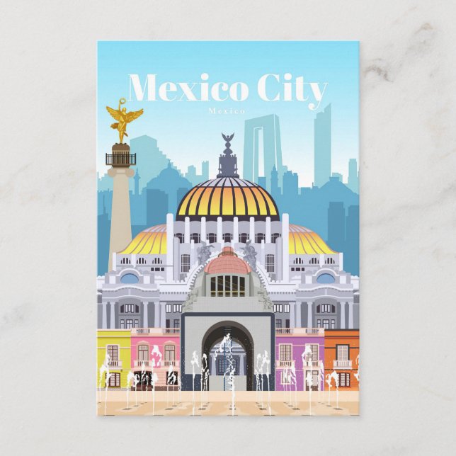 Travel Art Travel To Mexico City Enclosure Card (Front)