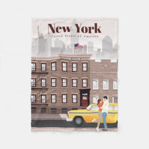 Travel Art Travel To New York City Fleece Blanket