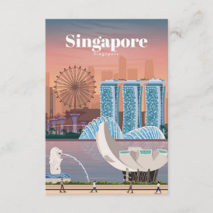 Travel Art Travel To Singapore Enclosure Card