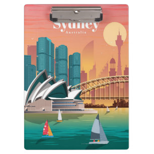 Travel Art Travel To Sydney Australia Clipboard