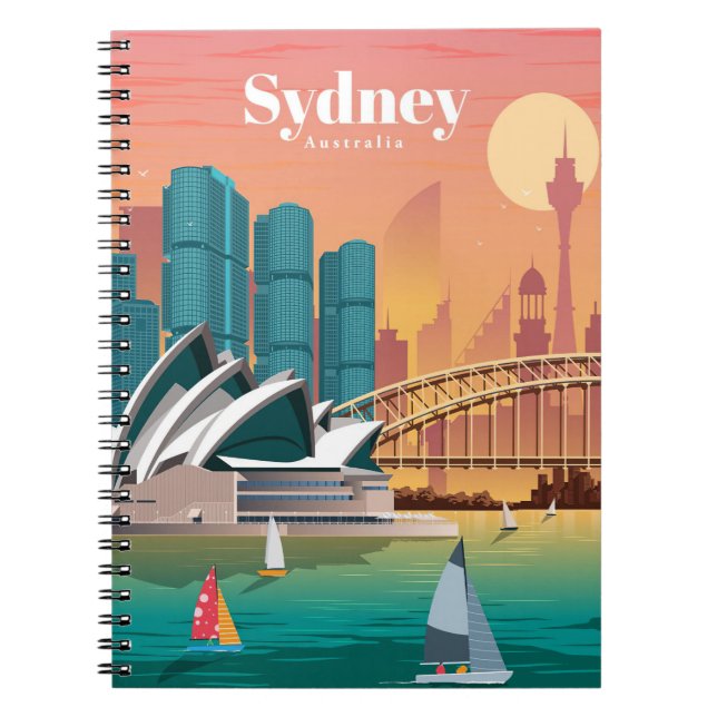 Travel Art Travel To Sydney Australia Notebook (Front)