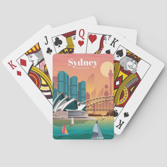 Travel Art Travel To Sydney Australia Playing Cards (Back)