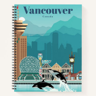 Travel Art Travel To Vancouver Notebook
