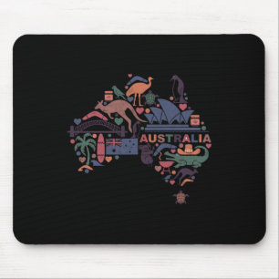 Travel Australia Map Sydney Australian Vacation So Mouse Pad