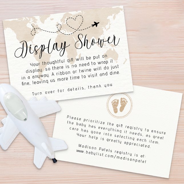 Travel Baby Shower Display Gift Card (Display Shower Card)