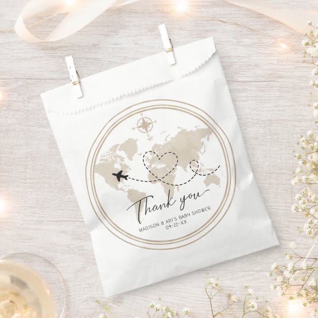Travel Baby Shower Favour Bag – Thank You Map (Clipped)