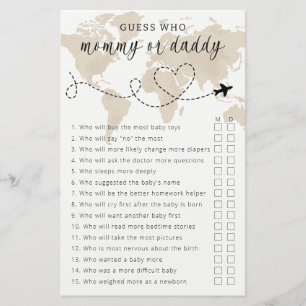 Travel Baby Shower Mommy or Daddy Game
