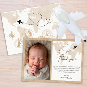 Travel Baby Shower Photo Thank You Card