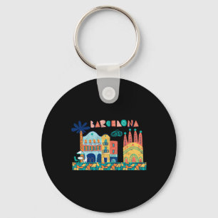 Travel Barcelona Spain Europe Spanish Family Vacat Keychain