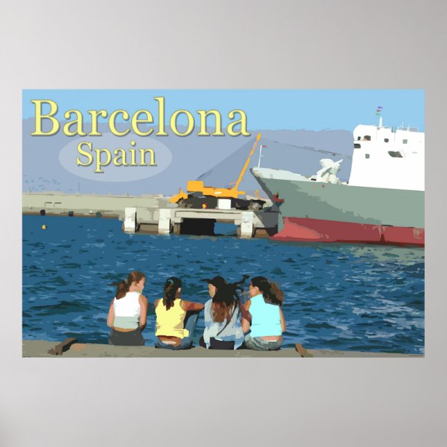 Travel Barcelona, Spain Poster (Front)