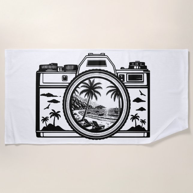 Travel Beach Photography Camera   Towel (Front)