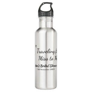Travel bridal shower add name date miss to Mrs sim 710 Ml Water Bottle