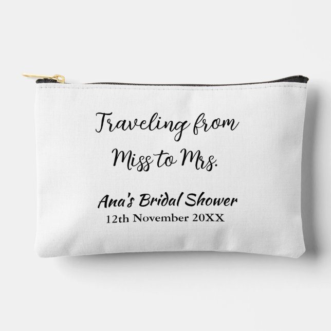 Travel bridal shower add name date miss to Mrs sim Accessory Pouch (Front)