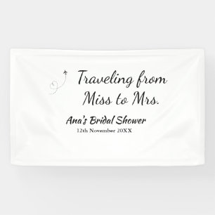 Travel bridal shower add name date miss to Mrs sim Banner