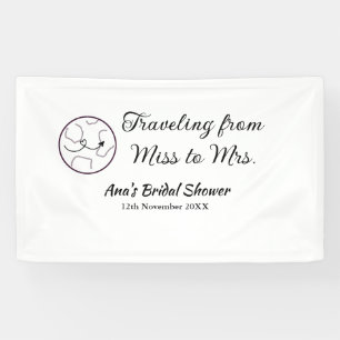 Travel bridal shower add name date miss to Mrs sim Banner