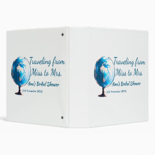 Travel bridal shower add name date miss to Mrs sim Binder