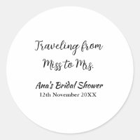 Travel bridal shower add name date miss to Mrs sim