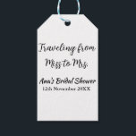 Travel bridal shower add name date miss to Mrs sim Gift Tags<br><div class="desc">Design</div>