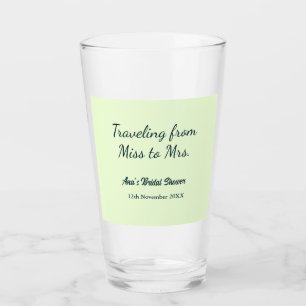 Travel bridal shower add name date miss to Mrs sim Glass