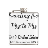 Travel bridal shower add name date miss to Mrs sim