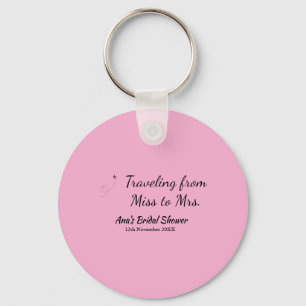 Travel bridal shower add name date miss to Mrs sim Keychain