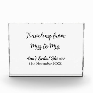 Travel bridal shower add name date miss to Mrs sim Photo Block