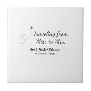 Travel bridal shower add name date miss to Mrs sim Tile