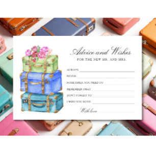 Travel Bridal Shower Advice and Wishes Stationery