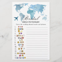 Travel Bridal shower Emoji Pictionary game