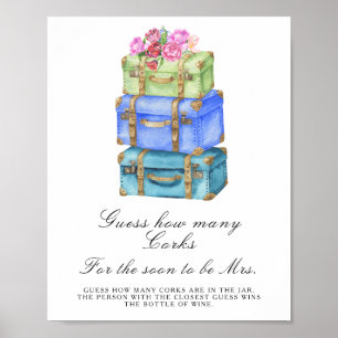 Travel Bridal shower - Guess How Many Corks Poster