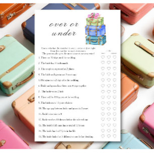 Travel Bridal shower  Over or under game