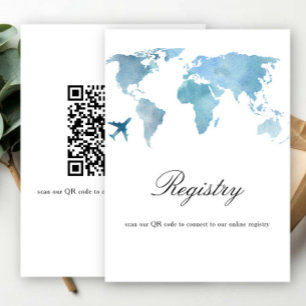 Travel Bridal shower QR code for registry  Enclosure Card