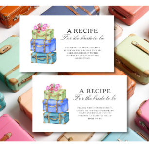 Travel Bridal Shower Recipe for the bride to be Enclosure Card