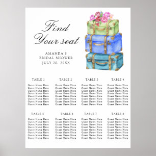 Travel Bridal shower Wedding seating chart