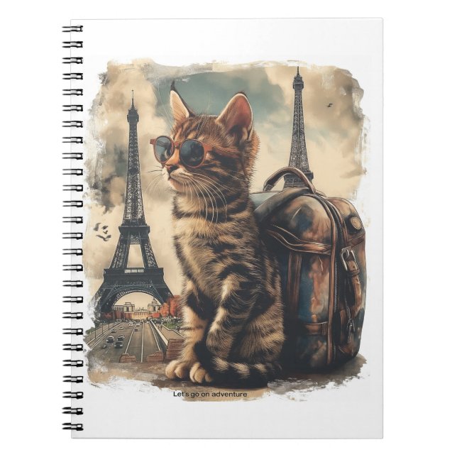 Travel Buddy Cat Notebook (Front)